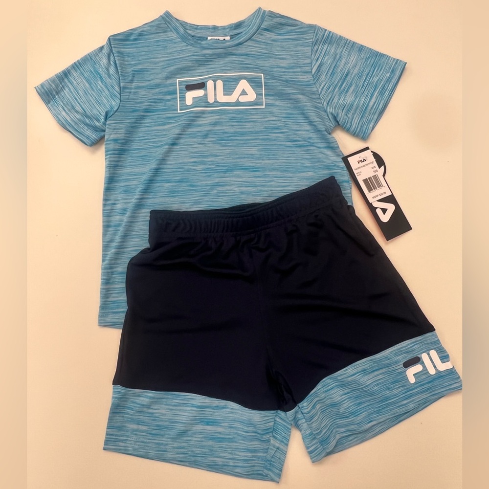 NWT - Fila matching set - boys size 5/6 teal & navy